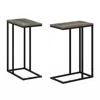 Furinno Camnus Modern Living Sofa Side Table, French Oak Grey, Set Of 2