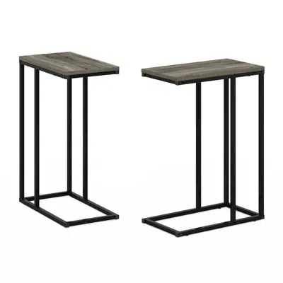 Furinno Camnus Modern Living Sofa Side Table, French Oak Grey, Set Of 2