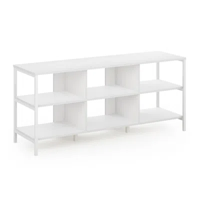 Furinno Camnus Modern Living Tv Stand For Tvs Up To 60 Inch, Solid White/white