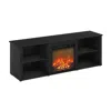 Furinno Classic 70 Inch Tv Stand With Fireplace, Americano