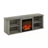 Furinno Classic 60 Inch Tv Stand With Fireplace, French Oak Grey