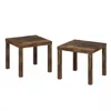 Furinno Classic Homey Square Side Table, Set Of 2, Amber Pine