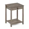 FURINNO CLASSIC SIDE TABLE WITH DRAWER, RUSTIC OAK