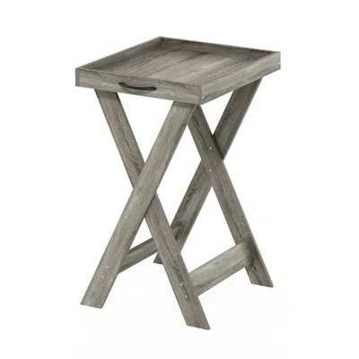 Furinno Classic Tray Table With Removable Tray, French Oak