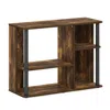 Furinno Classic Tv Stand With Plastic Poles For Tv Up To 40-inch, Amber Pine/black