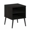 Furinno Claude Mid Century Style End Table With Wood Legs, Espresso