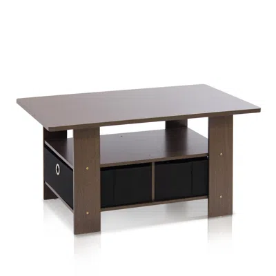 Furinno Coffee Table W/bin Drawer In Brown