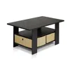 Furinno Coffee Table W/bin Drawer, Espresso/brown