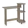 Furinno Compact Computer Desk, French Oak Grey/black