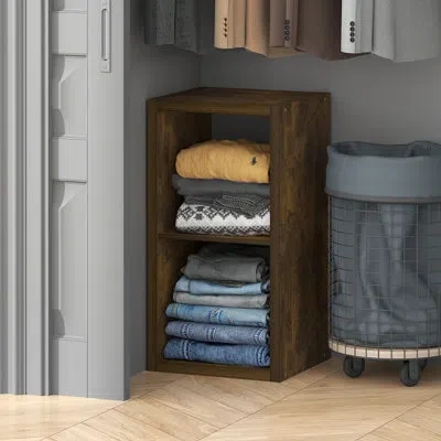 Furinno Cubic Closet Organizers And Storage, 2-cube Closet Organizer, Open Shelf Closet Storage, Extra Thick In Amber Pine