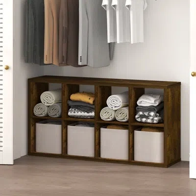 Furinno Cubic Closet Organizers And Storage, 8-cube Closet Organizer, Open Shelf Closet Storage, Extra Thick In Amber Pine