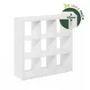 Furinno Cubicle Extra Thick Frame Decorative Cube Storage Organizer, 9-cube, White