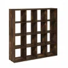 Furinno Cubicle Open Back Decorative Cube Storage Organizer, 16-cube, Amber Pine