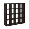 Furinno Cubicle Open Back Decorative Cube Storage Organizer, 16-cube, Dark Oak