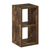 Furinno Cubicle Open Back Decorative Cube Storage Organizer, 2-cube, Amber Pine In Brown