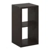 Furinno Cubicle Open Back Decorative Cube Storage Organizer, 2-cube, Dark Oak