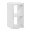Furinno Cubicle Open Back Decorative Cube Storage Organizer, 2-cube, White