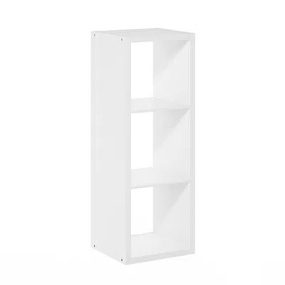 Furinno Cubicle Open Back Decorative Cube Storage Organizer, 3-cube, White