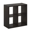 Furinno Cubicle Open Back Decorative Cube Storage Organizer, 4-cube, Dark Oak