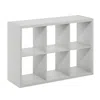 Furinno Cubicle Open Back Decorative Cube Storage Organizer, 6-cube, Light Grey