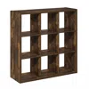 Furinno Cubicle Open Back Decorative Cube Storage Organizer, 9-cube, Amber Pine