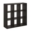 Furinno Cubicle Open Back Decorative Cube Storage Organizer, 9-cube, Dark Oak