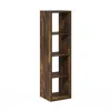 Furinno Cubicle Open Back Decorative Verticle Cube Storage Organizer, 4-cube, Amber Pine