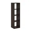 Furinno Cubicle Open Back Decorative Verticle Cube Storage Organizer, 4-cube, Dark Oak