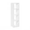 Furinno Cubicle Open Back Decorative Verticle Cube Storage Organizer, 4-cube, White