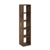 Furinno Cubicle Open Back Decorative Verticle Cube Storage Organizer, 5-cube, Amber Pine