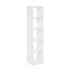 Furinno Cubicle Open Back Decorative Verticle Cube Storage Organizer, 5-cube, White