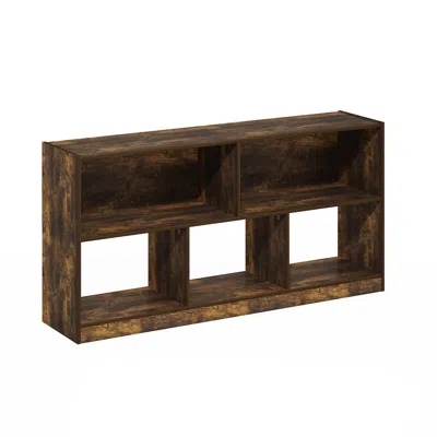 Furinno Daly 5-cube Horizontal 2 Tier Bookcase, Bookshelf, Storage Organizer, 47 Width
