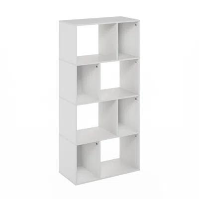 Furinno Daly 8-cube Irregular Cubes Bookcase, Bookshelf, Storage Organizer, White