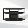 Furinno Decorative Electric Fireplace Corner Tv Stand, Entertainment Center