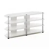 Furinno Easy Assembly 4-tier Corner Tv Stand For Tv Up To 55-inch, White Oak