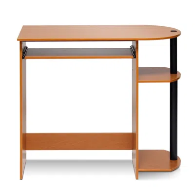 Furinno Easy Assembly Computer Desk, Light Cherry In Brown