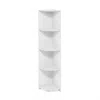 Furinno Econ 4-tier Corner Shelf Bookcase, Bookshelf, White