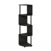 Furinno Econ 4-tier Zigzag Corner Shelf Bookcase, Bookshelf, Espresso/black