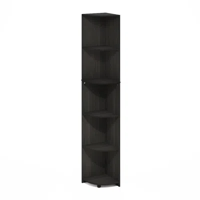 Furinno Econ 5-tier Corner Shelf Bookcase, Bookshelf, Espresso