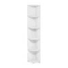 Furinno Econ 5-tier Corner Shelf Bookcase, Bookshelf, White