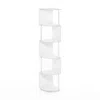 Furinno Econ 5-tier Zigzag Corner Shelf Bookcase, Bookshelf, White/white In White