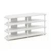 Furinno Econ Easy Assembly 4-tier Corner Tv Stand For Tv Up To 55-inch, White/white