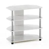 Furinno Econ Easy Assembly 4-tier Petite Tv Stand, White Oak/chrome