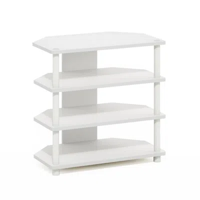 Furinno Econ Easy Assembly 4-tier Petite Tv Stand, White/white