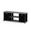 Furinno Econ Entertainment Center W/storage Bins, French Oak/black/black