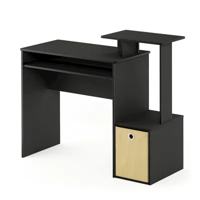 Furinno Econ Multipurpose Home Office Computer Writing Desk W/bin, Black/brown