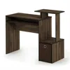 Furinno Econ Multipurpose Home Office Computer Writing Desk W/bin, Columbia Walnut/dark Brown, 12095cwn/dbr