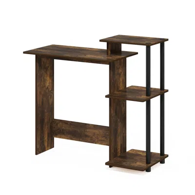Furinno Efficient Home Laptop Notebook Computer Desk, Amber Pine/black In Brown