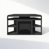 Furinno Electric Fireplace Corner Tv Stand, Entertainment Center For Tv Up To 55 Inch
