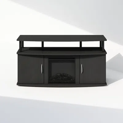 Furinno Electric Fireplace Tv Stand, Entertainment Center For Tv Up To 55 Inch In Neutral